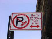 Alternate side parking sign